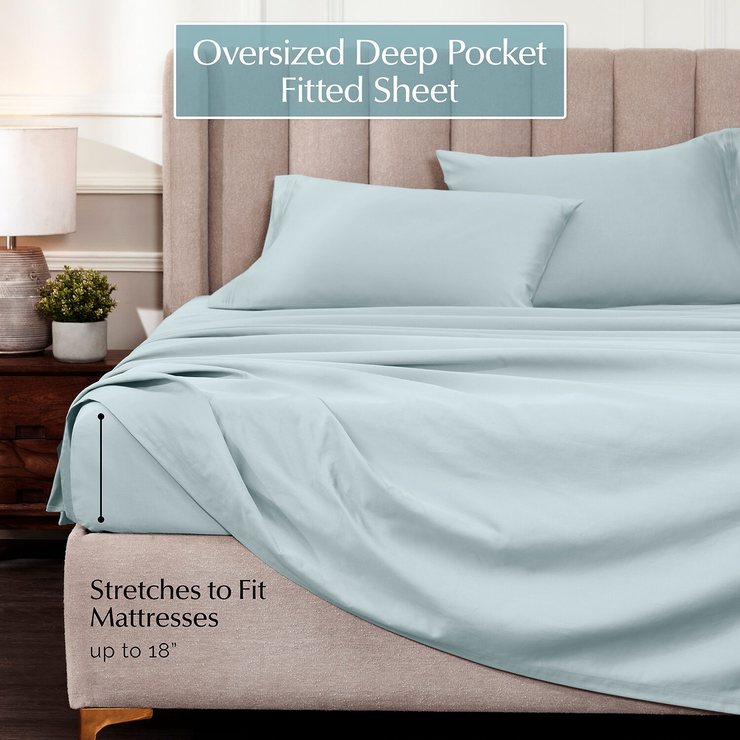 SUPERIOR® Egyptian Cotton Sateen 1000tc Deep Pocket Sheet Set
