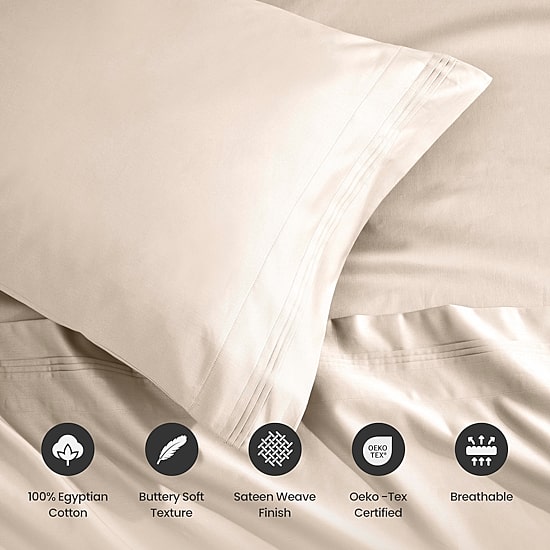 SUPERIOR® Egyptian Cotton Marrow Stitch 1500tc Deep Pocket Sheet Set