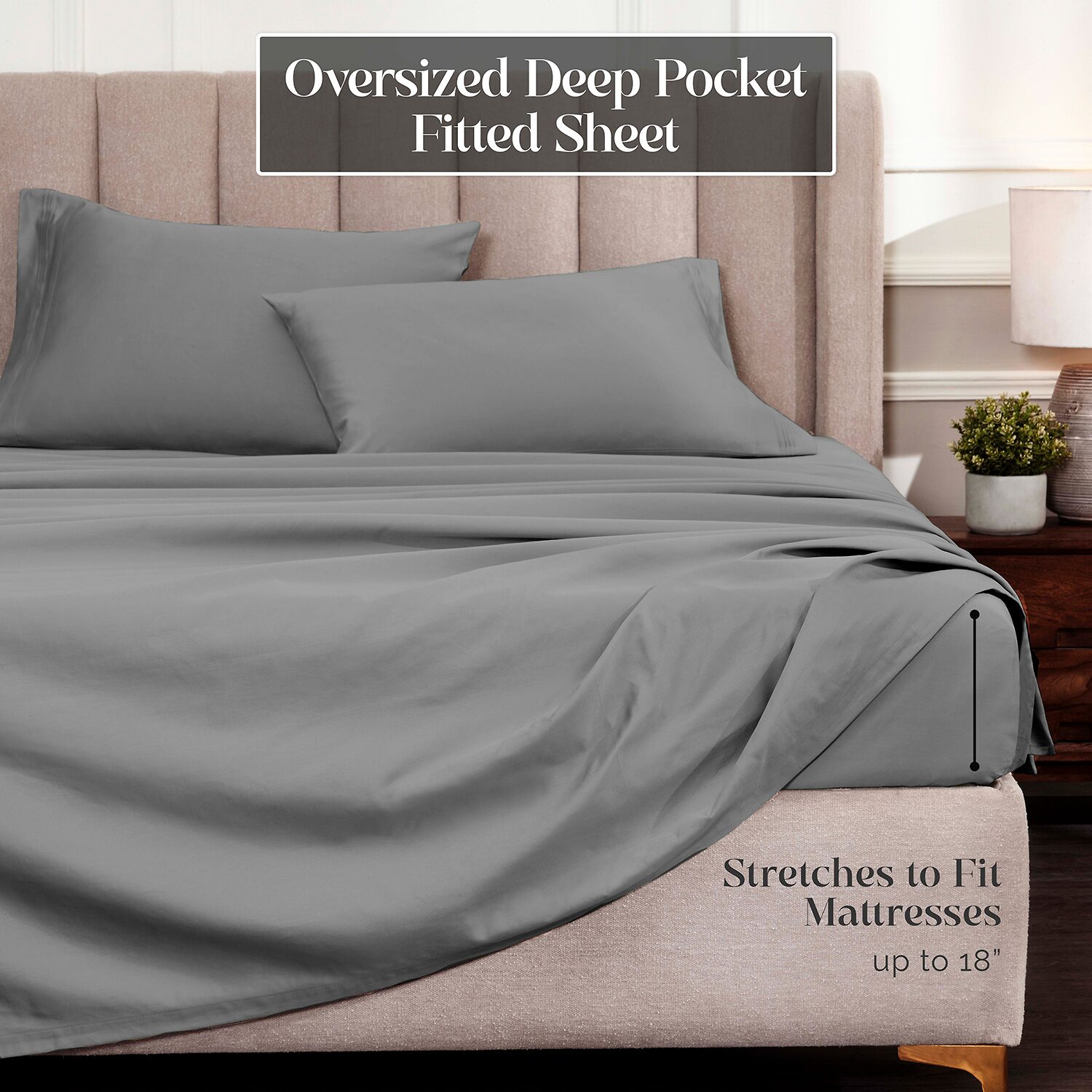 SUPERIOR® Egyptian Cotton Marrow Stitch 1500tc Deep Pocket Sheet Set