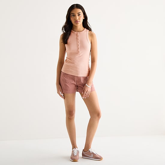 a.n.a Womens Henley Neck Sleeveless Tank Top