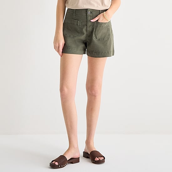 A.N.A Patch Pocket Womens 4" Highest Rise Chino Short