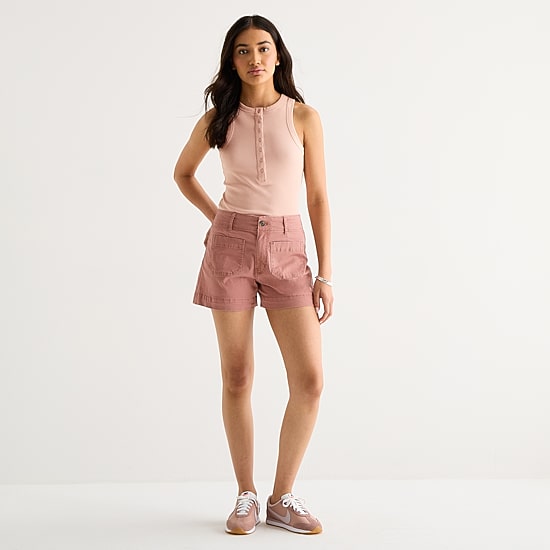 a.n.a Patch Pocket Womens 4" Highest Rise Chino Short