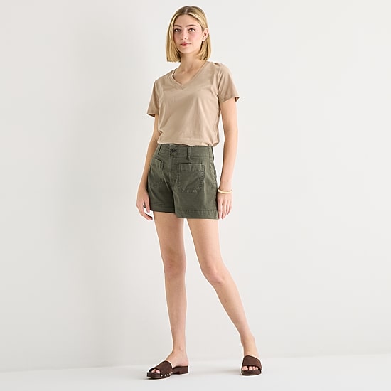 A.N.A Patch Pocket Womens 4" Highest Rise Chino Short
