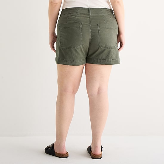 A.N.A Patch Pocket Womens Plus 4" Highest Rise Chino Short