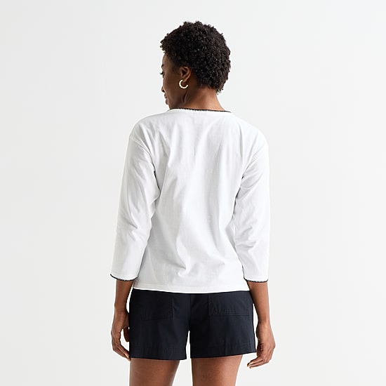 St. John's Bay Womens Tall Crew Neck 3/4 Sleeve Blouse