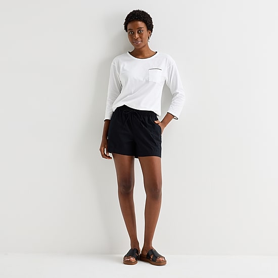 St. John's Bay Womens Tall Crew Neck 3/4 Sleeve Blouse