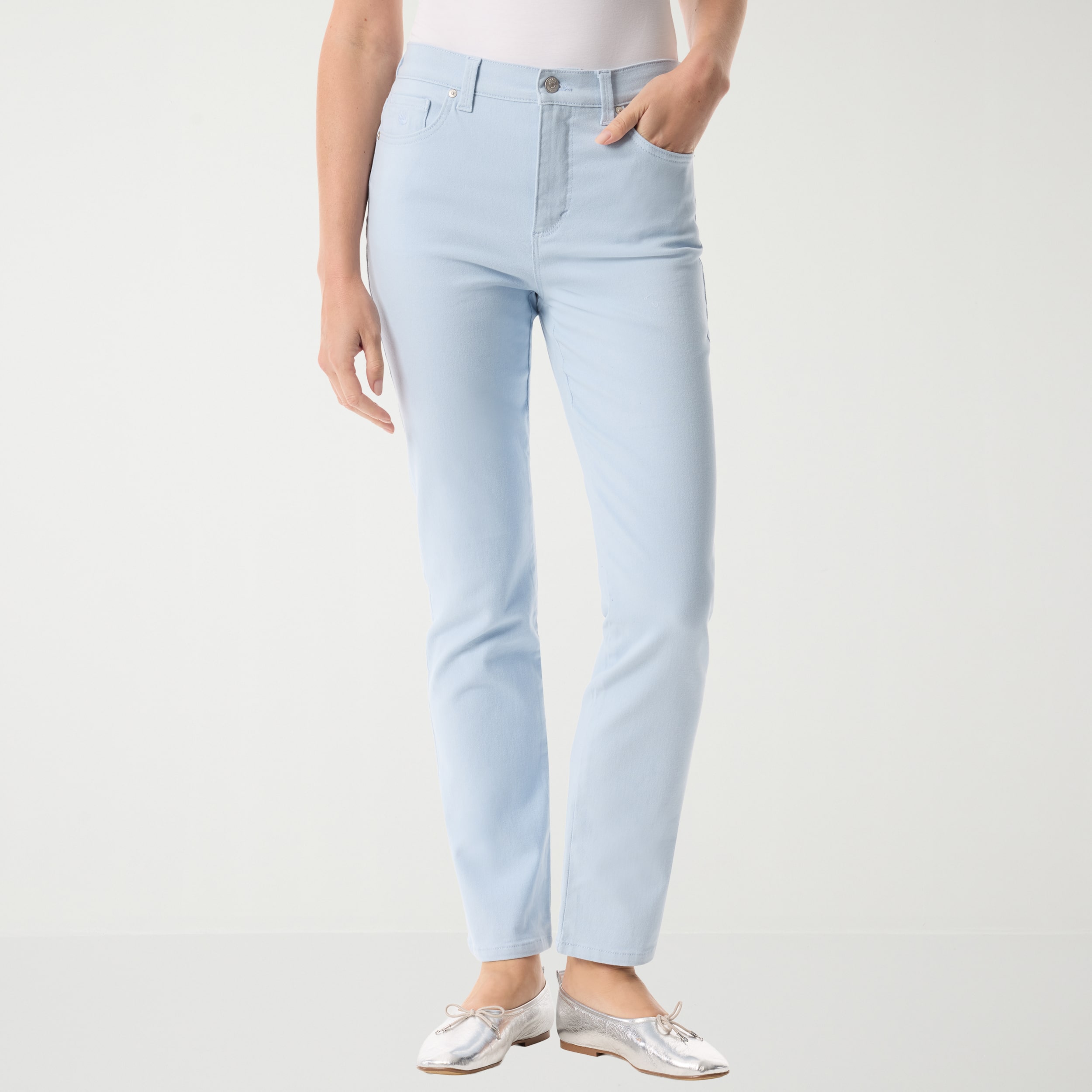 Gloria Vanderbilt Amanda Womens High Rise Stretch Fabric Tapered Leg Jean