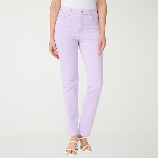 Gloria Vanderbilt Amanda Womens High Rise Stretch Fabric Tapered Leg Jean