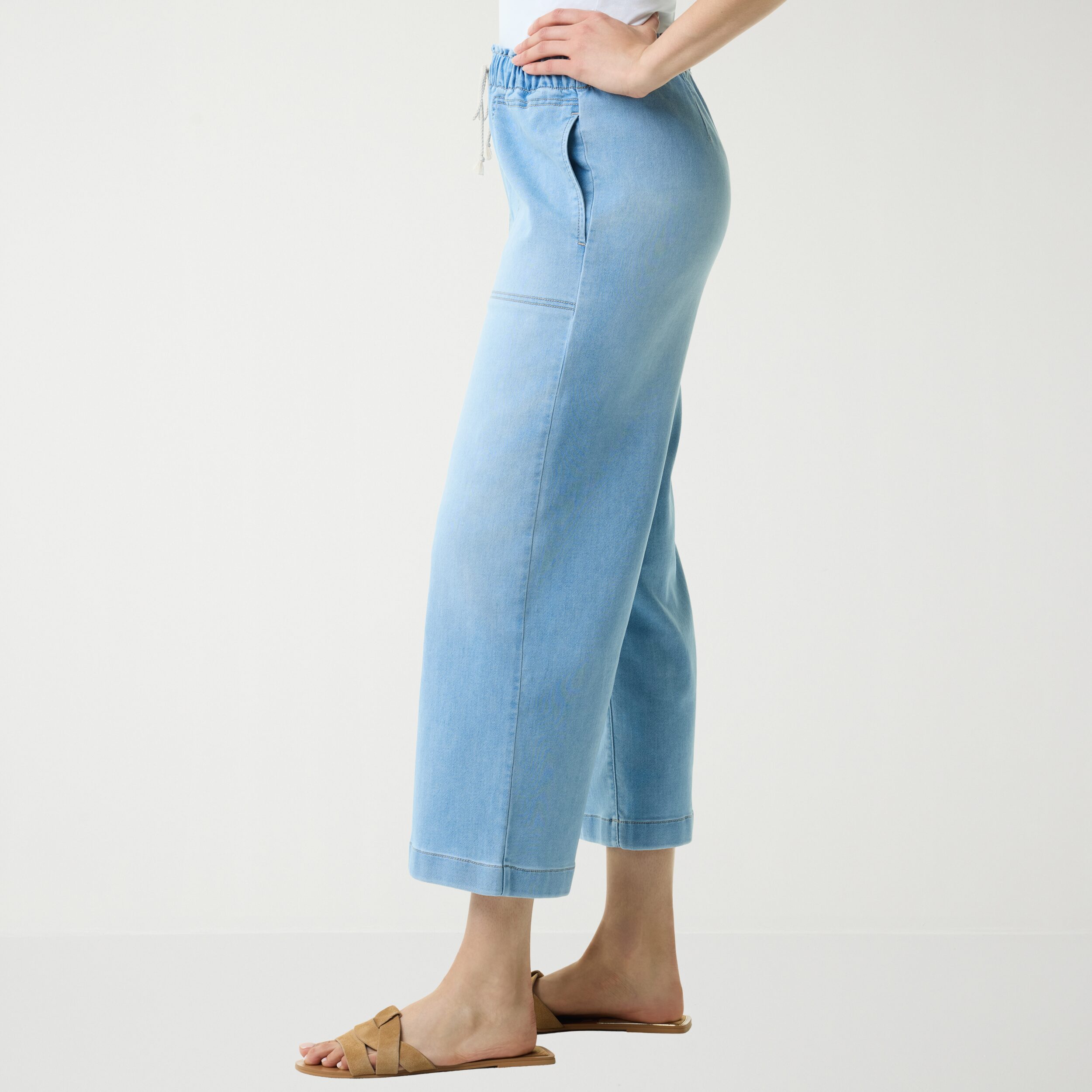 Gloria Vanderbilt Womens Knitology Wide Leg Crop with Drawstring