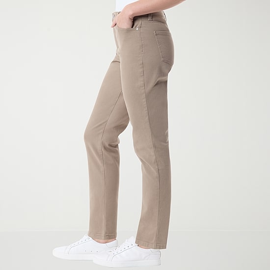 Gloria Vanderbilt Womens Misses Long High Rise Stretch Fabric Tapered Leg Jean