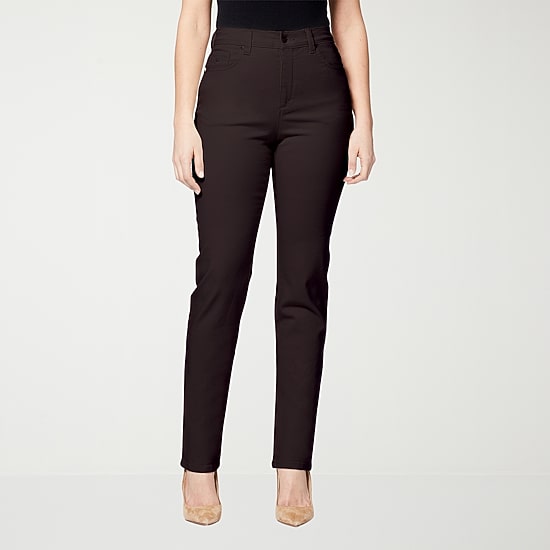 Gloria Vanderbilt Womens Misses Long High Rise Stretch Fabric Tapered Leg Jean
