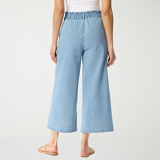 Gloria Vanderbilt Womens Wide Leg Mid Rise Cropped Pant