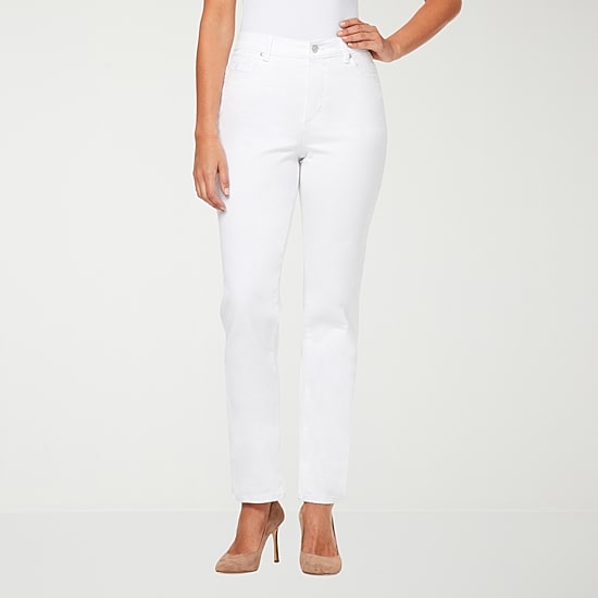 Gloria Vanderbilt Amanda Womens High Rise Stretch Fabric Tapered Leg Jean