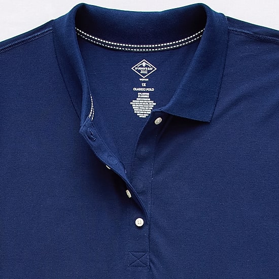 St. John's Bay Womens Plus Adaptive Short Sleeve Easy-on + Easy-off Polo Shirt