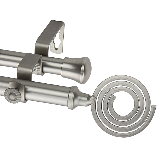 Rod Desyne Double 13/16" Adjustable Curtain Rod with Coil Finials