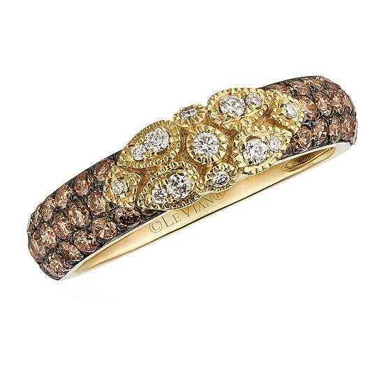 Le Vian® Grand Sample Sale™ Chocolate Diamonds® & Vanilla Diamonds® Ring set in 14K Honey Gold™