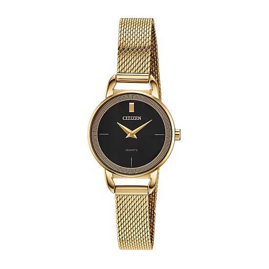 Citizen Quartz Womens Gold Tone Stainless Steel Bracelet Watch