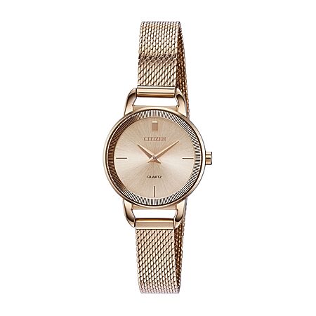 Citizen Axiom Womens Crystal Accent Silver Tone Stainless Steel