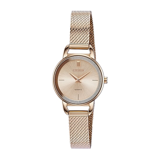 Citizen Quartz Womens Rose Goldtone Stainless Steel Bracelet Watch Ez7003-51x
