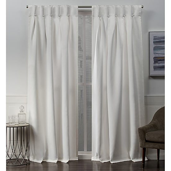 Exclusive Home Curtains Sateen Button Rod Pocket Back Tab Energy Saving Blackout Set of 2 Curtain Panel