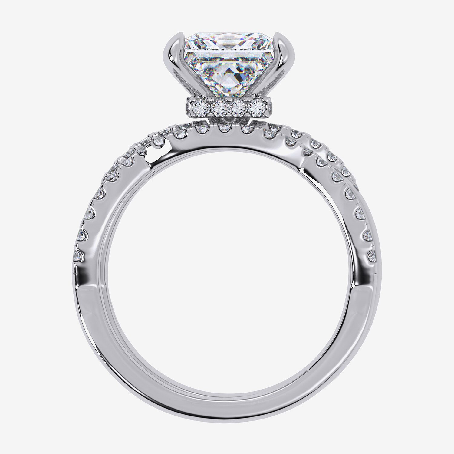 (G-H / Si1-Si2) Womens 2 1/2 CT. T.W. Lab Grown White Diamond 14K Gold Side Stone Engagement Ring