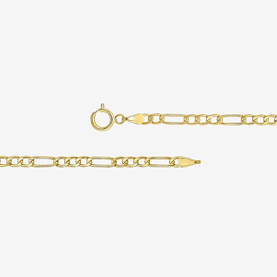 Made in Italy Unisex Adult 10K Gold 22 Inch Figaro Chain Necklace