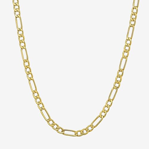 Made in Italy Unisex Adult 10K Gold 22 Inch Figaro Chain Necklace, One Size