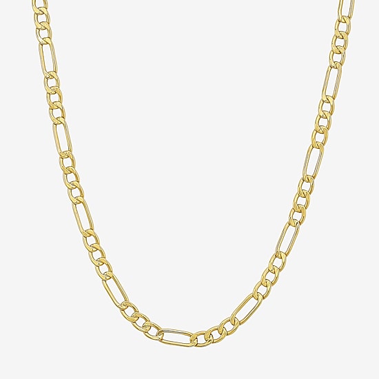 Made in Italy Unisex Adult 10K Gold 22 Inch Figaro Chain Necklace