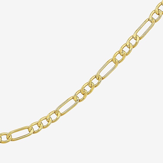 Made in Italy Unisex Adult 10K Gold 22 Inch Figaro Chain Necklace