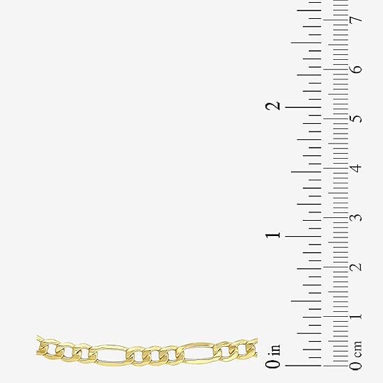 Made in Italy Unisex Adult 10K Gold 18 Inch Figaro Chain Necklace