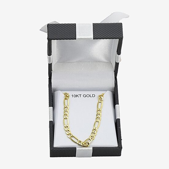 Made in Italy Unisex Adult 10K Gold 18 Inch Figaro Chain Necklace