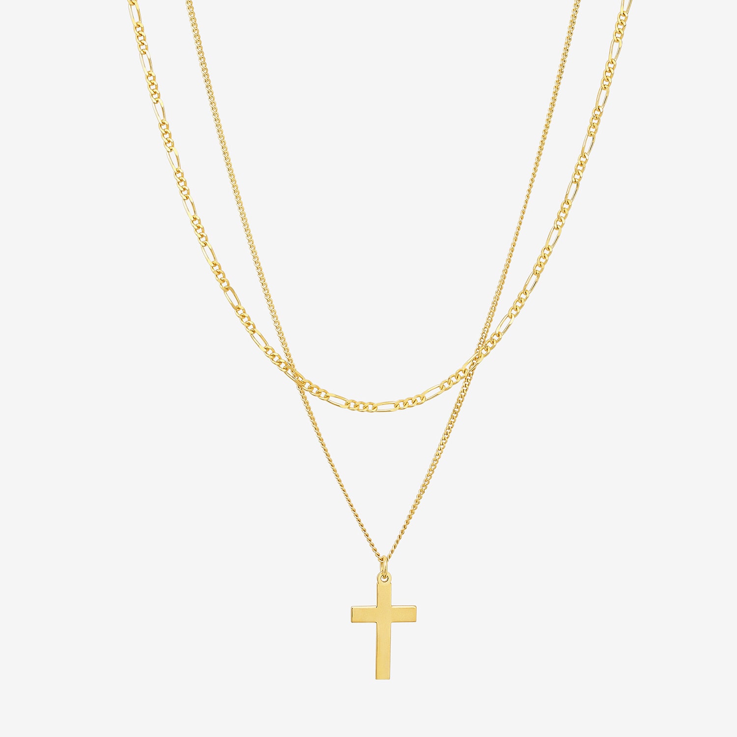 Made in Italy Womens 14K Gold Cross 17 Inch Pendant Necklace