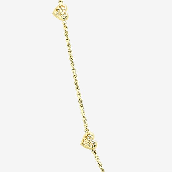 Womens 10K Gold Heart 18 Inch Pendant Necklace