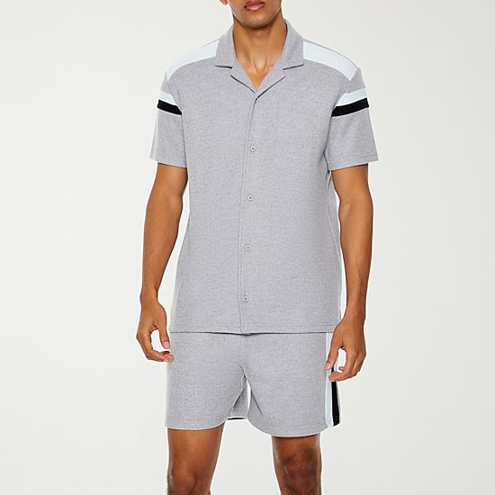 Forever 21 Mens Short Sleeve Striped Button-Down Shirt