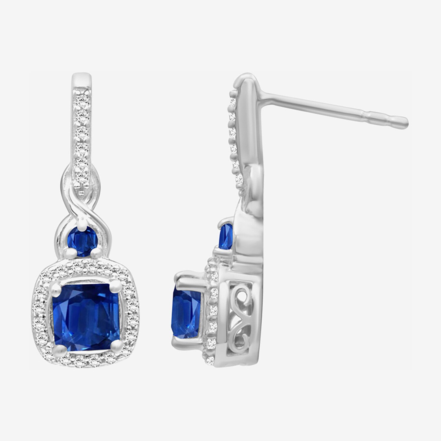 Womens Gemstone & 1/6 CT. T.W. Natural Diamond 10K Gold Drop Earrings