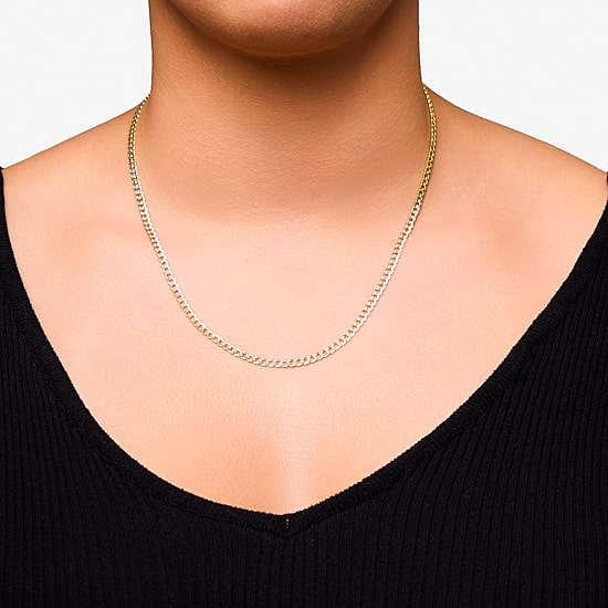Made in Italy Unisex Adult 10K Gold 20 Inch Curb Chain Necklace