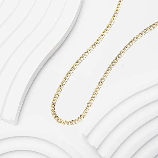 Made in Italy Unisex Adult 10K Gold 20 Inch Curb Chain Necklace