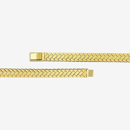 Womens 10K Gold Solid 7.5 Inch Link Bracelet