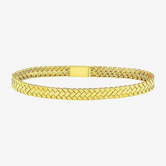 Womens 10K Gold Solid 7.5 Inch Link Bracelet