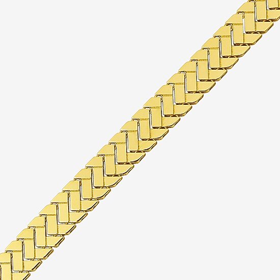 Womens 10K Gold Solid 7.5 Inch Link Bracelet