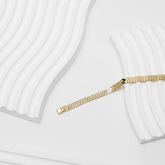 Womens 10K Gold Solid 7.5 Inch Link Bracelet