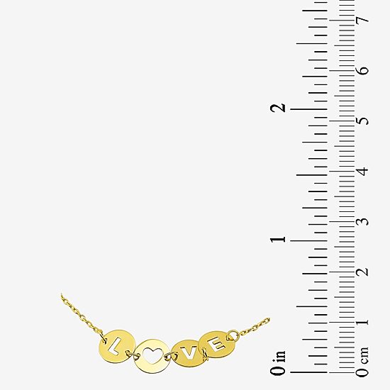 "Love" Womens 10K Gold Heart Charm Bracelet