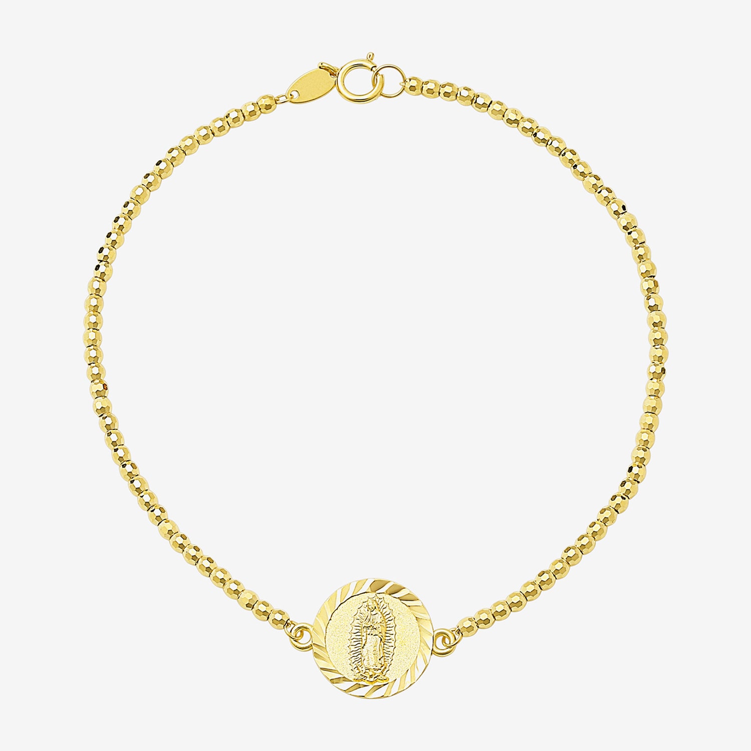 Our Lady Of Guadalupe Womens 14K Gold Charm Bracelet