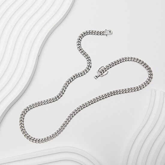 Mens Sterling Silver 22 Inch Link Chain Necklace