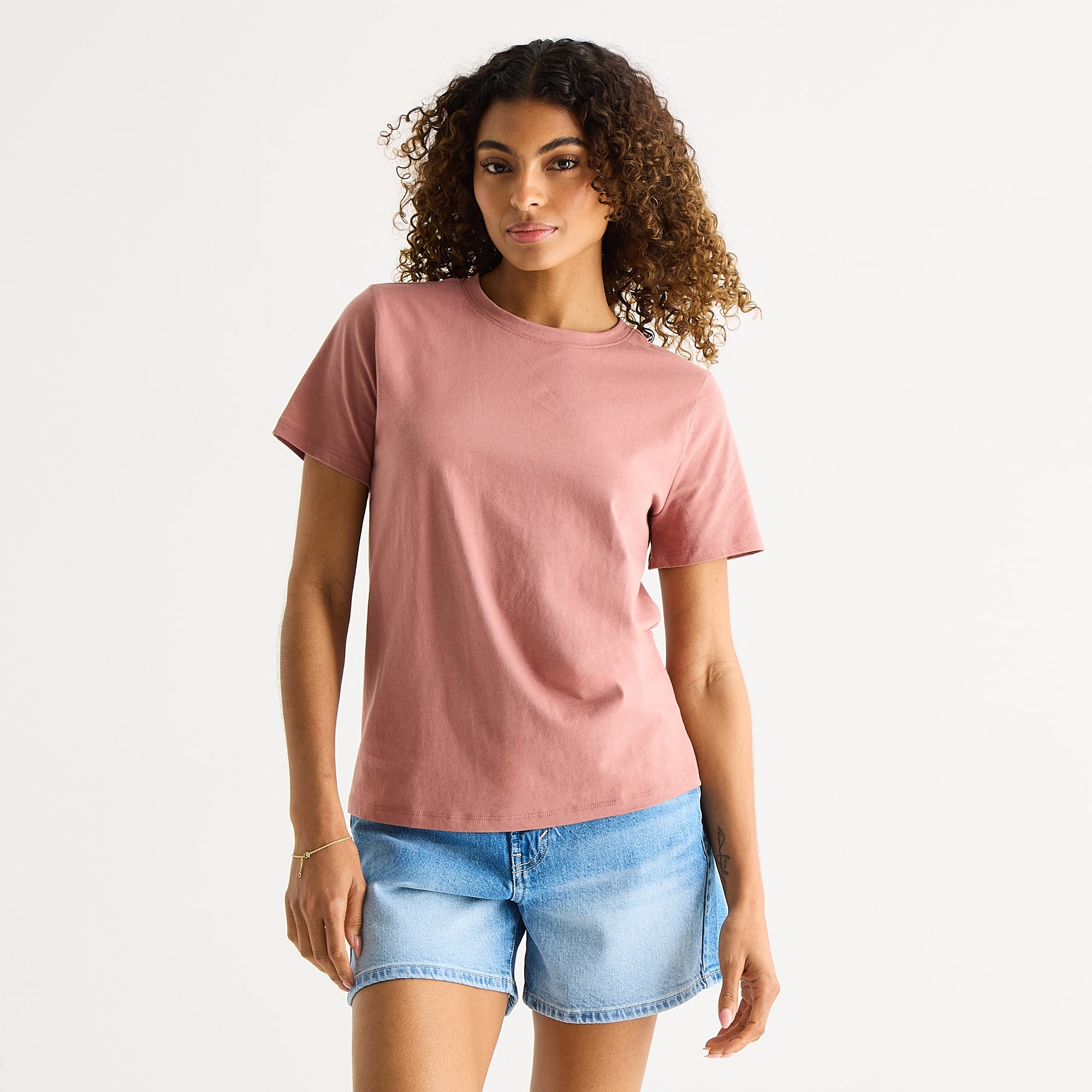 A.N.A Womens Round Neck Short Sleeve T-Shirt