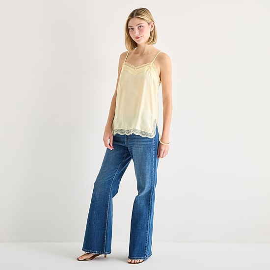 A.N.A Womens Sweetheart Neck Sleeveless Lace Trim Camisole