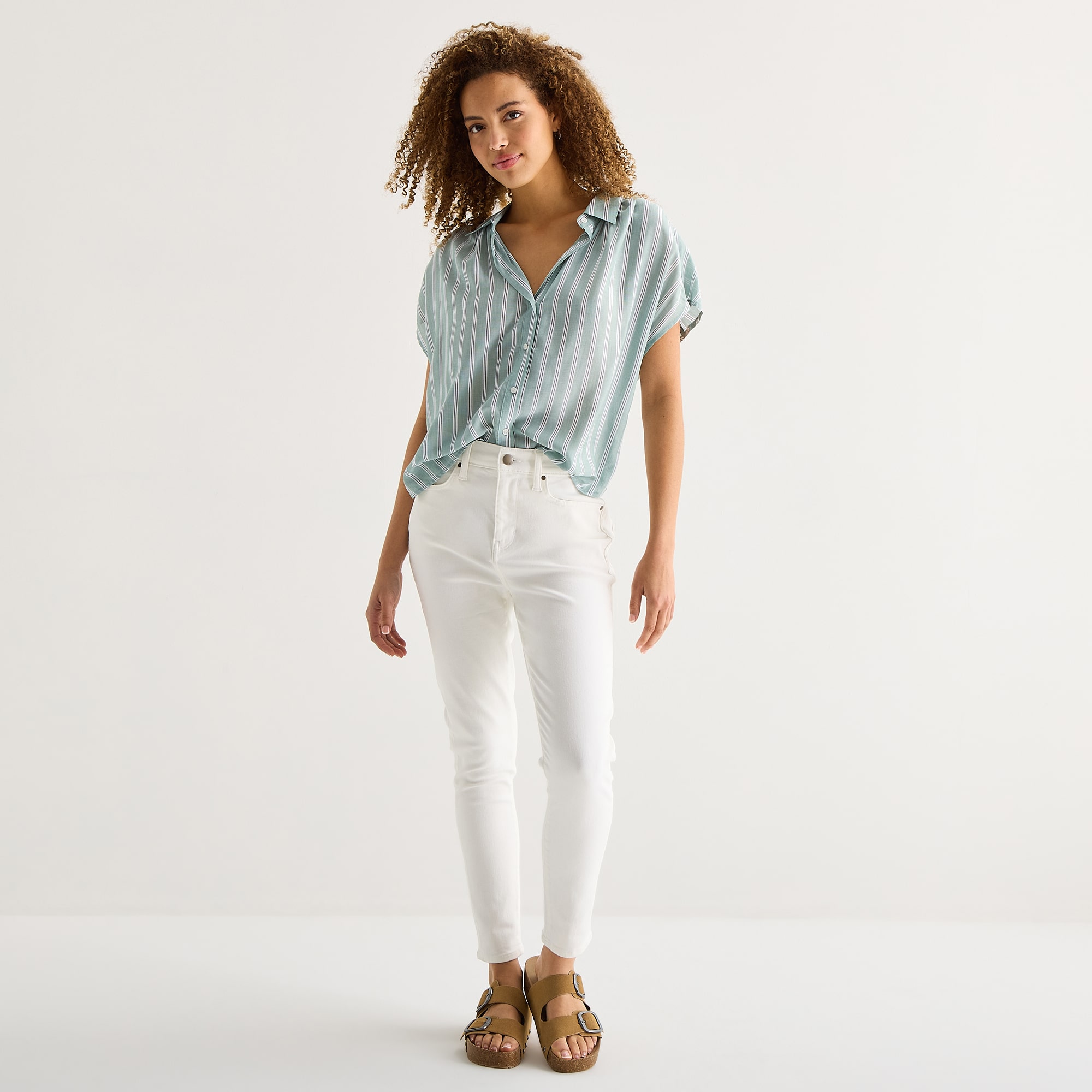 a.n.a Womens Short Sleeve Blouse