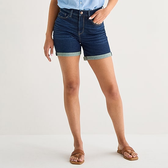 A.N.A Roll Cuff Womens 5" High Rise Denim Short