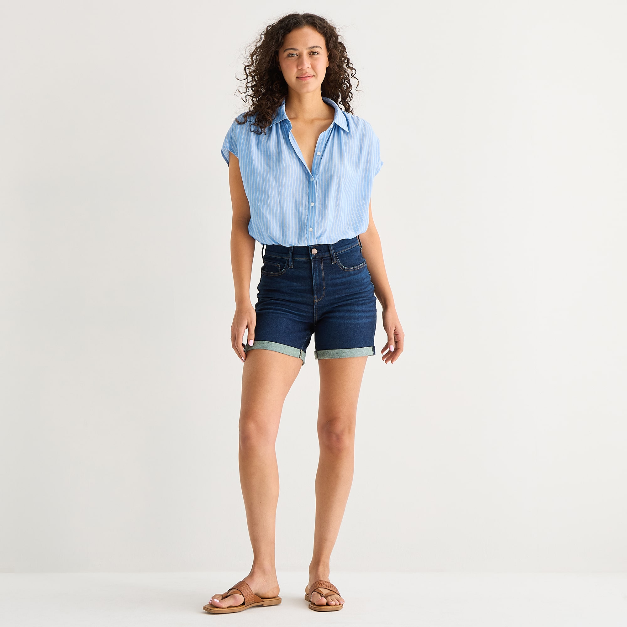 a.n.a Roll Cuff Womens 5" High Rise Denim Short