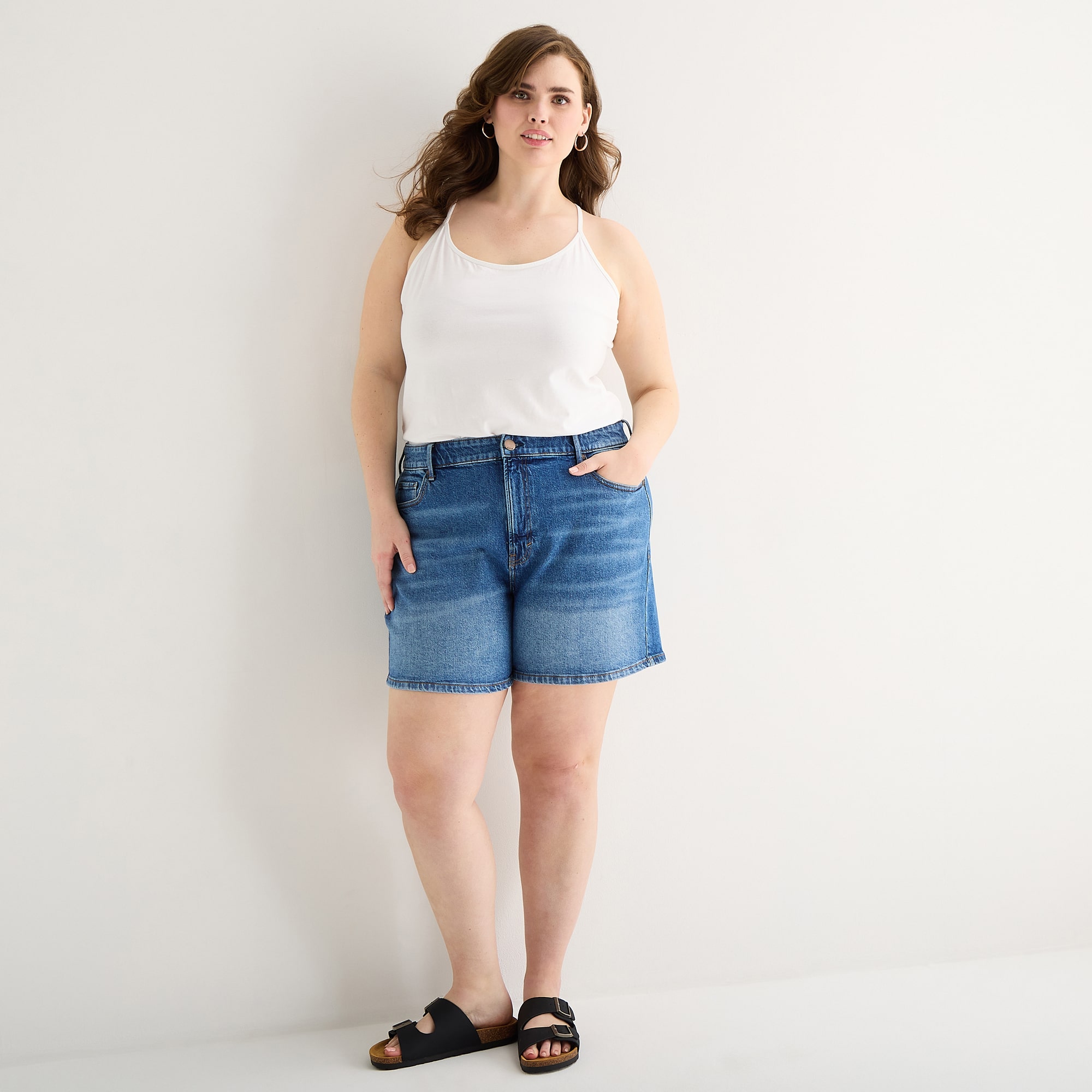 a.n.a A Line Womens 5" Highest Rise Plus Denim Short